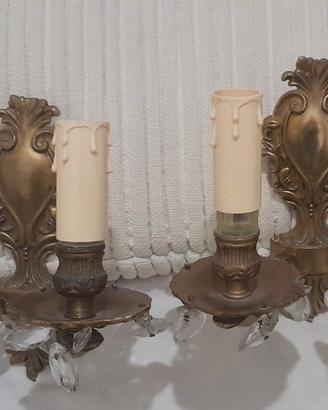 applique da parete muro vintage in ottone lampade