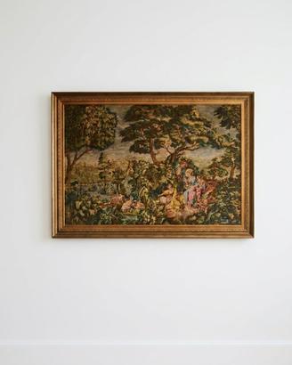 Grande quadro mezzo punto ricamato a mano