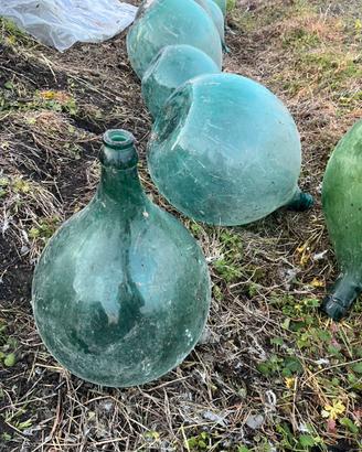 Damigiane in vetro verde – varie misure – vintage
