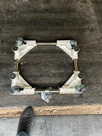 Carrellino per lavatrice con ruote e piedi fissi