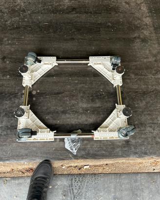 Carrellino per lavatrice con ruote e piedi fissi