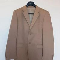 Blazer / Giacca uomo beige in cotone e lino 