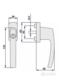 Maniglia finestre con serratura
