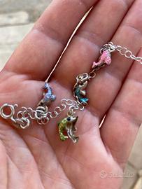 Braccialetto in argento con delfini