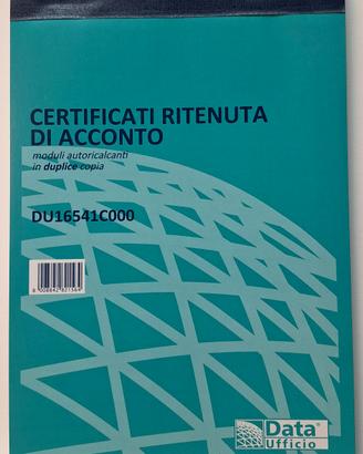 Certificati di ritenuta d'Acconto.  2 blocchi