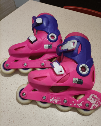 Pattini roller bimba n 32 a 34 tenuti bene