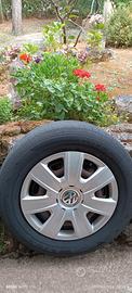 set 4 gomme +cerchi+borchie originali vw