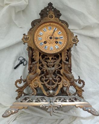 orologio antico in bronzo da camino (per restauro)