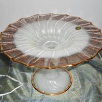 Alzata in vetro di Murano con profili in oro