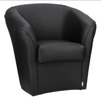 4 poltroncine nere pelle