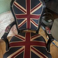 Poltrona stile padrino con bandiera inglese