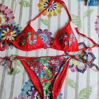 bikini Verdissima a triangolo rosso slip  fantasia