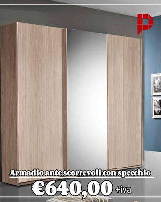 Armadio 3 ante scorrevoli con specchio- PROMO