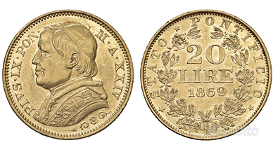 Marengo Oro Pio IX - 20 Lire 1869