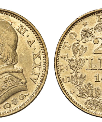 Marengo Oro Pio IX - 20 Lire 1869