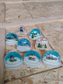 Lotto 8 Palle di Neve Vintage Made in Germany