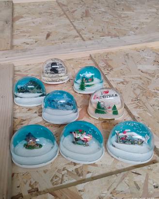 Lotto 8 Palle di Neve Vintage Made in Germany