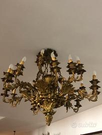 Candelieri fine 800 bronzo placcato oro zecchino