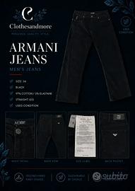 Pantaloni Armani uomo M velluto nero EU 34