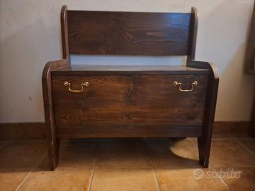 Panca cassapanca contenitore in legno