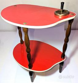 Tavolino portacenere vintage anni 70 rosso
