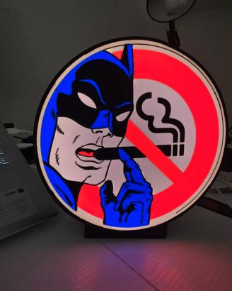 Lampada LED Batman “No Smoking” – Lightbox 3D Ø 20