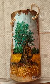 dipinto su coppo tegola antico Domenico Carpignano