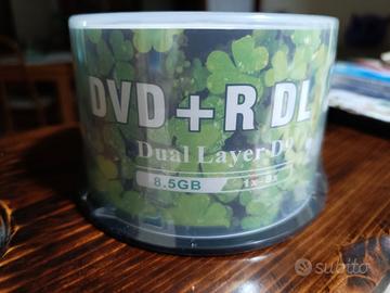  50 suporti dvd vergine dual layer da 8.5 gb.