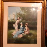 Quadro di Luigi Rocca | donne in giardino | 40x50