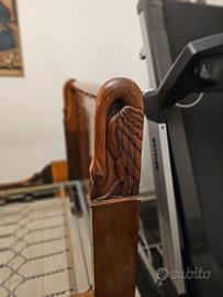 Letto antico Impero in noce ALLUNGATO+ materasso