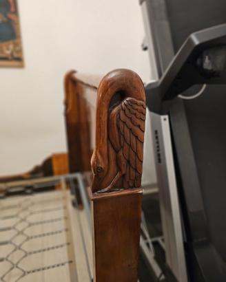 Letto antico Impero in noce ALLUNGATO+ materasso