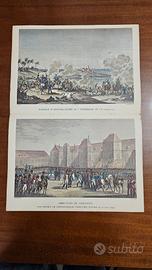 2 Antiche Stampe Battaglia Napoleone