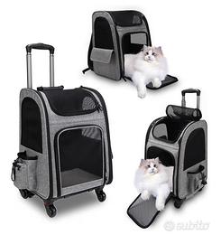 Trasportino per Cani Gatti Fino a 15 Kg con ruote