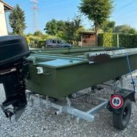 Barca caccia e pesca, motore mercury 25 e carrel