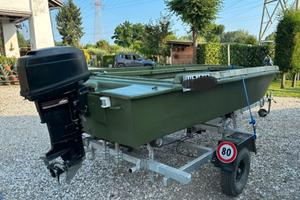 Barca caccia e pesca, motore mercury 25 e carrel