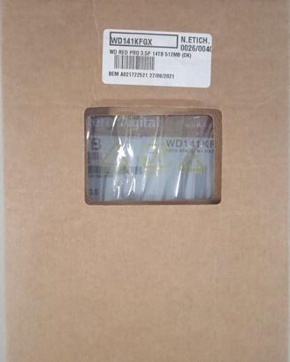 Hard Disk WD Red Pro 14TB NUOVO – Mai Usato