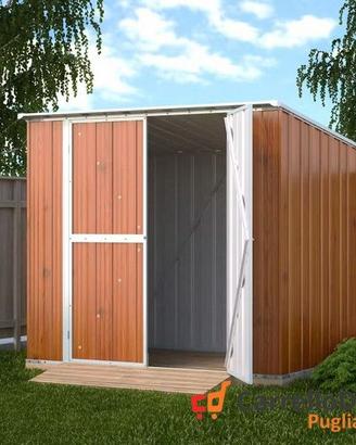 Casetta in lamiera box Acciaio 231x175 fin legno