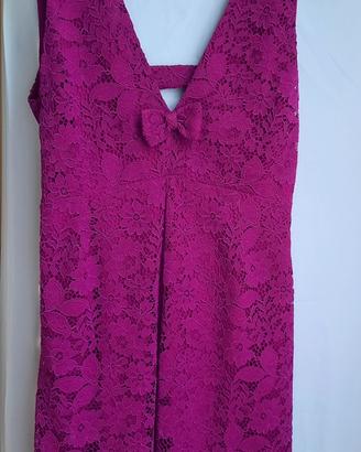 Abito Elegante in Pizzo Fucsia zara S