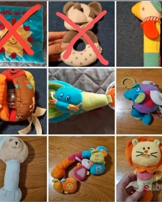 Sonagli neonato, giochi dentizione, peluches