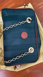 Fendi Vintage Shoulder Bag Verde Catena Oro
