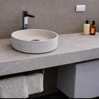 Mobile bagno bianco+ top e lavello effetto pietra