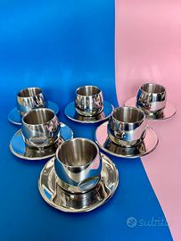 Set Tazzine Caffè Acciaio Art Design -  AMC 18/10