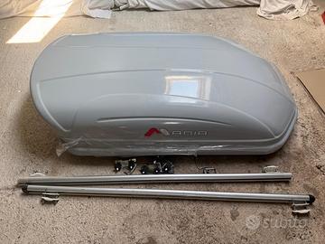 Baule da tetto Menabò Mania 320L Silver + barre