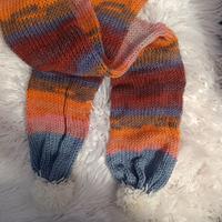 Sciarpa multicolore con pompon, handmade