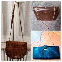 set tre borse vintage in pelle esotica 