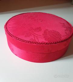 Scatola con coperchio rivestita in tessuto colore 
