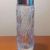Vaso per fiori vetro bordo argentato