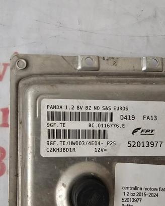 Centralina Motore Fiat Panda 1.2 8V Cod 52013977 M