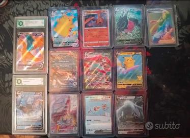 Lotto carte Pokemon rare, Charizard v graad 9, reg