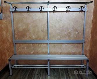 Panche spogliatoio nuove 2 mt.alluminio anodizzato